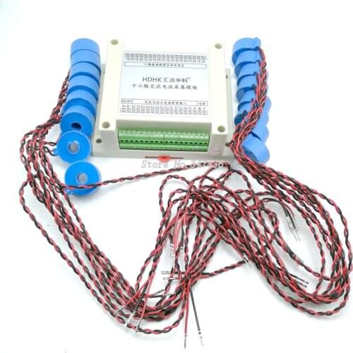 40A Multi-channel 16-channel AC current frequency measurement acquisition module RS485 sensor transmitter MODBUS-RTU