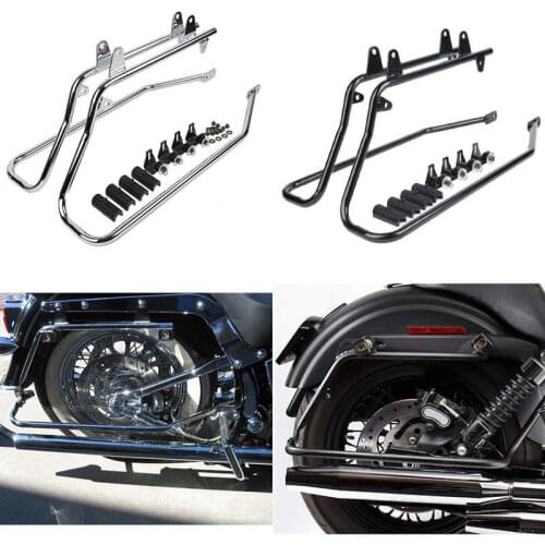 Motorcycle Saddlebag Conversion Brackets Hardware For Harley Softail Deluxe Fat Boy S FLSTF 1984-2017