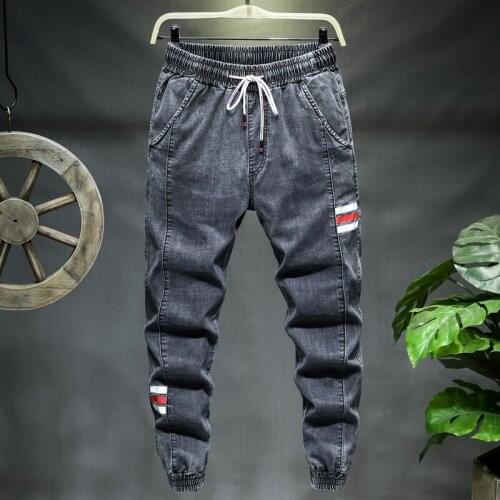 Plus Size 9XL 10XL Mens Jogger Jeans Harem Trousers Comfortable Elastic Waist Casual Fashion Stitching Denim Male Pants