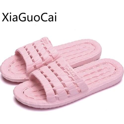 Outdoors Cutout Mens Slippers Wholesale Four Seasons Unisex Bath Slippers Couple Soft Bottom Hollow Bathroom Slippers