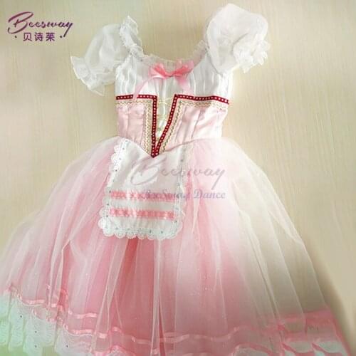 Ballet Long Tutu Giselle Light Pink Fairy Skirt Gobelia Bib Glitter Soft Gauze Dress
