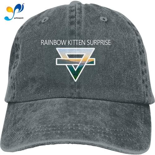 Rainbow Kitten Surprise Unisex Vintage Jeans Baseball Hat Adjustable Denim Cap Trucker Hat