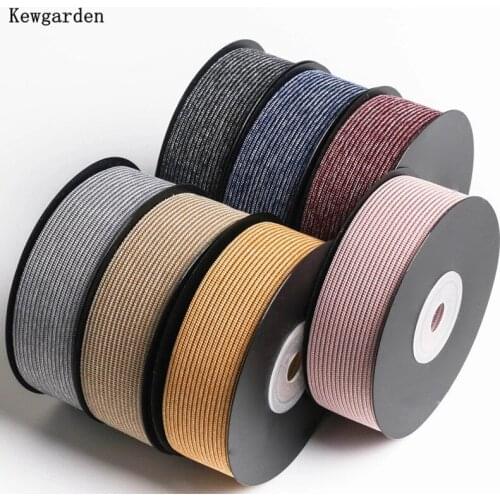 Kewgarden Handmade Tape DIY Hair Bowknot Accessories Flower Packing Riband 1" 1.5" 38mm 25mm Stripe Gauze Organza Ribbon 10 Yard