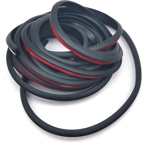 Universal 5M Car Rubber Sealing Strip Slanted T-Type Weatherstrip Edge Trim Black For Front Rear bumper Lip Headlight Side Skirt