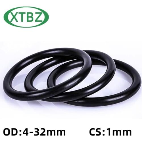 O-Ring CS 1mm OD4-32mm NBR Rubber Oil Seal Automobile Gasket