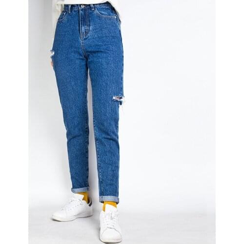 2020 Boyfriend Ripped Jeans For Women Pants Plus Size 3XL Loose Trousers Denim Vintage Mom Jeans Elastic High Waist Jeans Woman