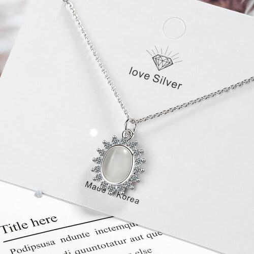 Womens Opal Flower Pendants And Necklaces 925 Sterling Silver Female Wedding Party Fashion Jewelry 2021 Gift Free Shipping