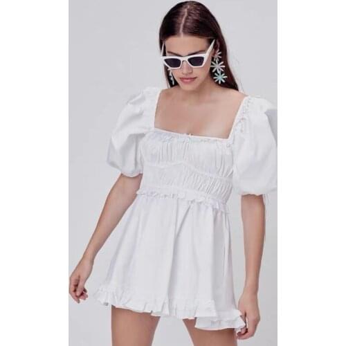 Sexyboutique New Fashion High Quality Vintage-inspired Stretch Cotton Mini Dress White Holiday Women Mini Dress