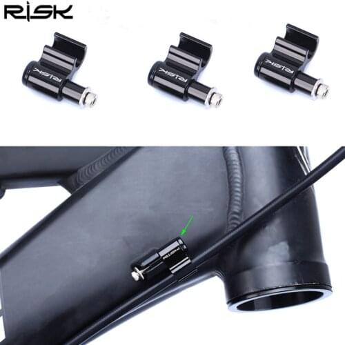 4PCS Aluminum Bicycle Brake Tube Clip Frame Thread Guide Fixed Base Converter Cable Clamps