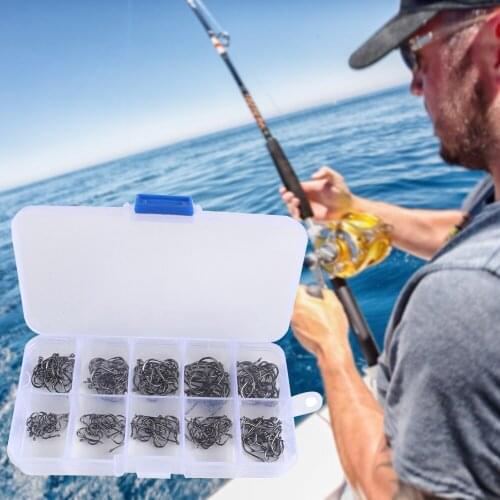 100Pcs Fishing Hooks Set Carbon Steel Single Circle Fishing Hook Fly Fishing Jip Barbed Carp Hooks Sea Tackle Accessories