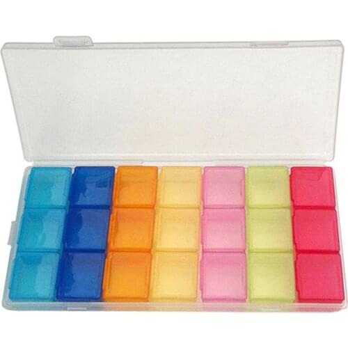 21 Squares Weekly 7 Days Tablet Pill Box Holder Medicine Storage Organizer Container Case