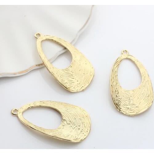 6pcs/lot 28*50mm Zinc Alloy Gold Hollow Big Distorted Water Drop Charms Pendant For DIY Necklace Jewelry Earrings Accessories