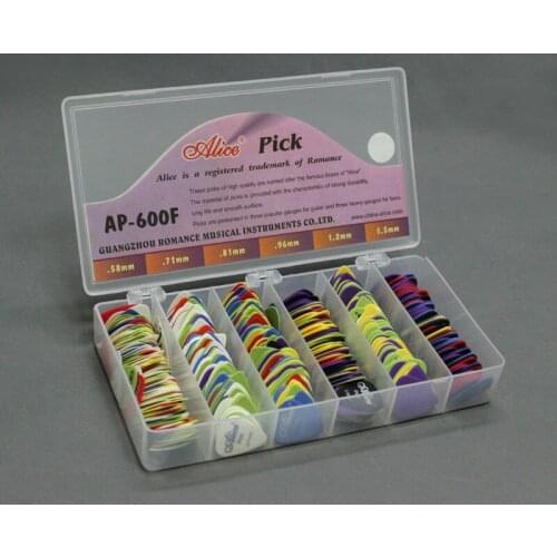 600F Box-packed Matte Nylon Acoustic Electric Guitar Bass Picks Standard Plectra 0.58/0.71/0.81/0.96/1.20/1.50 mm