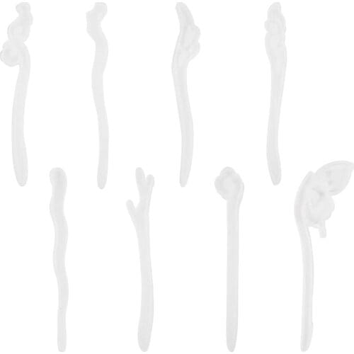 8Pcs Clear Hairpin Mould Hair Stick Silicone Mould Molds for Resin Jewelry Resin Hair Pin Making DIY Craft