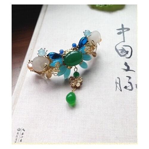 Agate Crab Yin Mei Chinese Fashion Hair Pin Pinchcock Vintage Classical Hair Stick Hair Jewelry Hanfu Costume Accessory