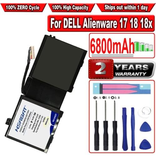 HSABAT 6800mAh 2F8K3 Laptop Battery for DELL Alienware 17 18 18x M17X R5 M18X R3 02F8K3