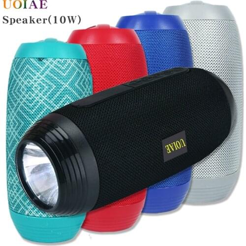 UOIAE Bluetooth Speaker Flashlight Radio Music Sound Premium Divoom Echo Dot Som Shower Altavoz Wireless
