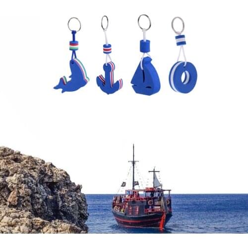 4 Pieces Sailing Floating Key Chain Boat Float Marine Keys Ring Holder Buoyant Floating Keychain Inflatable Boats Accessories
