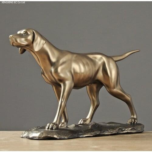 Bronze Big Dog Decorations Home Decorations Living Room Small Decorations Indoor Windows Luxury Resin Props Animal Decorations