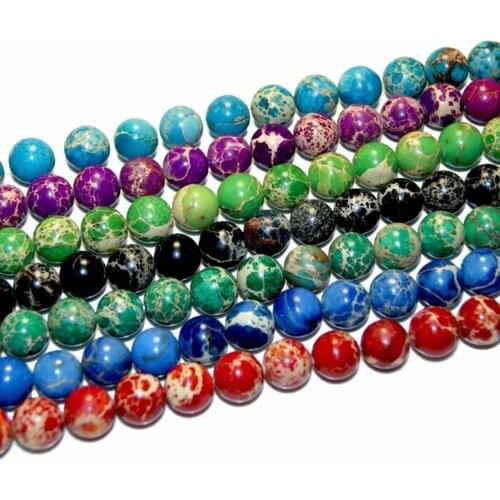 15"Strand 4-12mm Orange Emperor Stone Round Natural Stone Beads Loose Spacer Beads For Jewelry Making