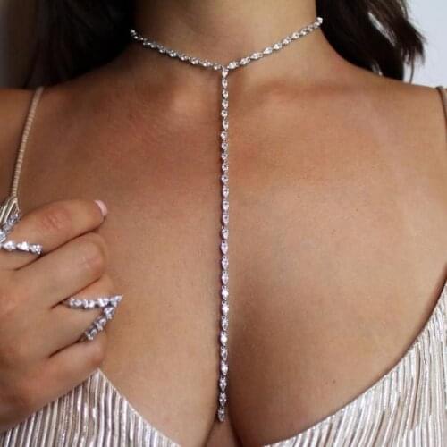 Hot Selling aaa cz Choker Crystal Gem Luxury Chokers Collar Chocker Chunky Y necklace Women sexy jewelry Accessories