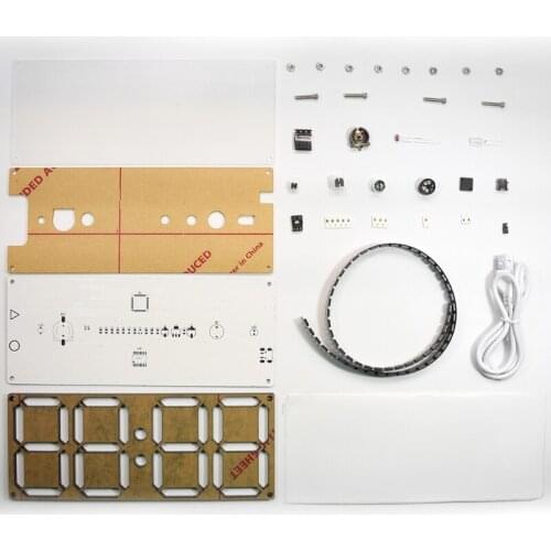 Large Rainbow Color Digital Tube DS3231 Clock DIY Kit With Customizable Colors