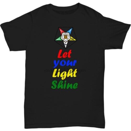 Masonic Shirt - Let Your Light Shine - Order Of The Eastern Star Symbol Oes Tee Confortable Tee Shirt