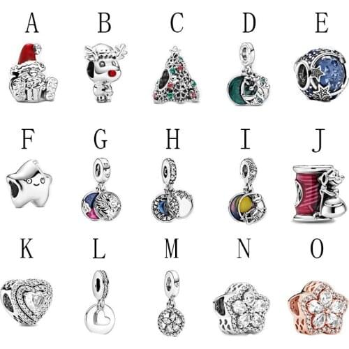 GChic 2020 Winter New 925 Sterling Silver Beads Reindeer Christmas Santa Charm Fit Original Pandora Bracelets Christmas Jewelry