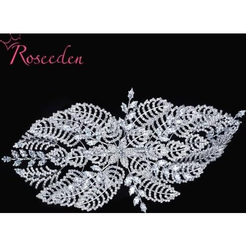 Classic CZ Wedding Hair Comb Clip Full Rhinestone Zirconia Bridal Headband Diamante Bride Hair Accessories RE4278