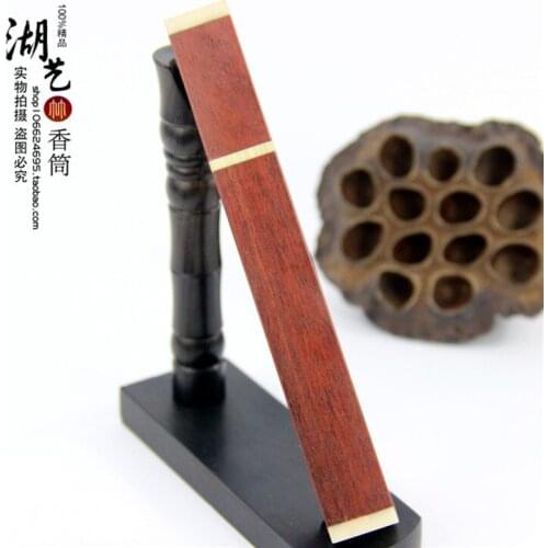 Red sandalwood Brazil Fang Xiang tube inlay imitation tooth joss stick short cone incense pipe manual grinding can be engraved