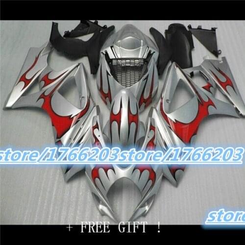 Red/green Silver Fairing for GSXR1000 07-08 K7 GSX-R 1000 2007-2008 GSX-1000R 07 08 2007 2008