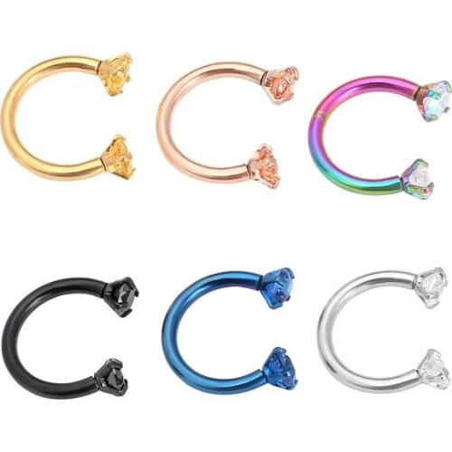 LOT50pcs Body Jewelry - 16g Surgical Steel Ear/Nose/ Lip Labret Bar Lip Piercing CBR Horseshoes CZ Shine Ear Cartilage Helix