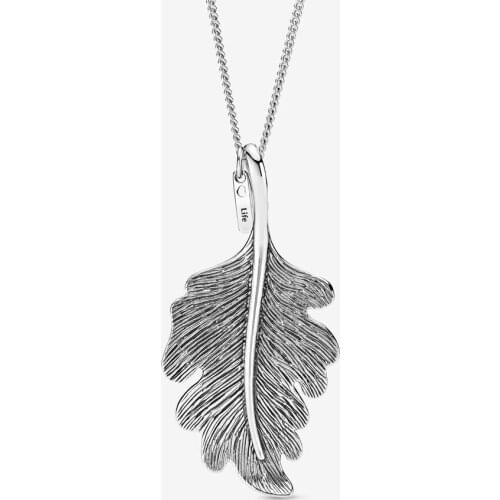 Genuine 925 Sterling Silver Oak Leaf Necklaces for Women Fine Jewelry Necklaces & Pendants Colgantes