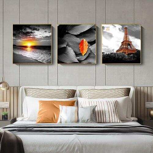 Posters and Prints Landscape Modern Fashion Wall Art Black White YellowCanvas Painting Nordic Prints for Home Decor Noframe