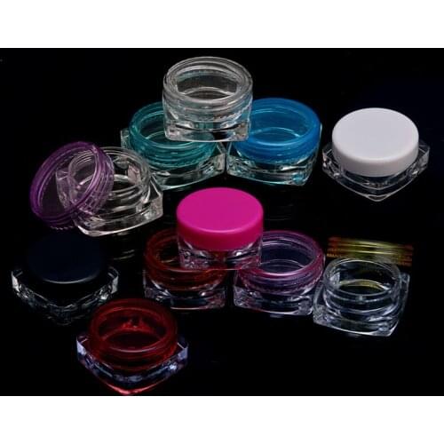 New More Colors 3g 3cm x 1.6cm Cosmetic Empty PC Jar Pot Eyeshadow Lip Balm Face Cream Sample Skin Care Container Bottles