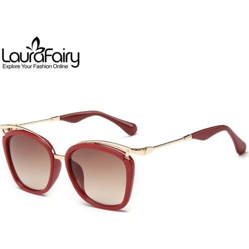Laura Fairy Brand Designer Sunglasses Women Blue/Red/Leopard/Green/White UV400 Cateye Sunglasses gafas de sol mujer LF5292