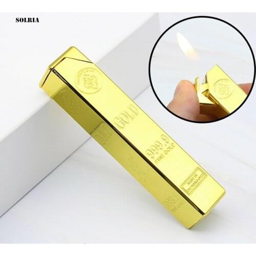Jet Gas Lighter Inflated Butane Gold Brick NO GAS High-Quality Metal Smoke Gasoline Cigarette Oil Lighters Gadget for Man New