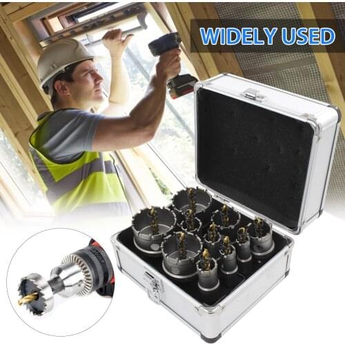 Carbide Tip TCT Drill Bit Hole Saws Set Metal Alloy Hole Saw Kits For Steel Carbide Metal Cutter Thick Steel Plates Drilling
