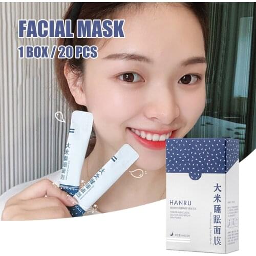 High Quality 20pcs Rice Essence Sleeping Masque Replenishing Repairing Moisturizing Increasing Skin Resistance No Wash Masque