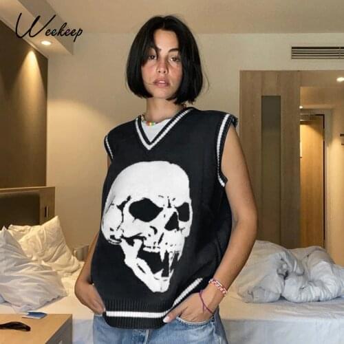 Женские пуловеры с V-образным вырезом WEEKEEP China At AliExpress