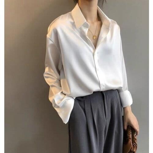 XIYOUNGYOUNG Womens Satin Shirts
