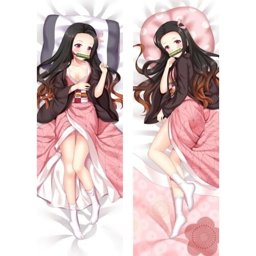 Japan Kamado Nezuko 50x160 Pillow Case Anime Girl Cosplay Dakimakura Waifu Hug Body Decorative Manga Demon Slayer Pillow Cover