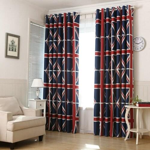 National Flag Printed Blackout Curtain Drapes Fabric for Kids Room Living Room Door Window Panel for Window Treatment
