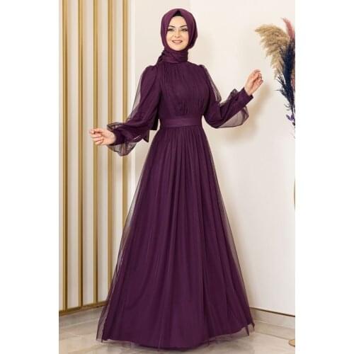 Purple colour women Abaya. Elegant and quality dress. Muslim dress. New season fashion. Made in Turkey. Caftan. Kaftan