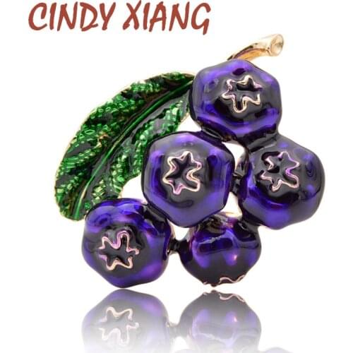CINDY XIANG Enamel Blueberry Brooches for Women Fashion Fruit Brooch Pin Fashion Painting Jewelry Kids Accessories New Arrival