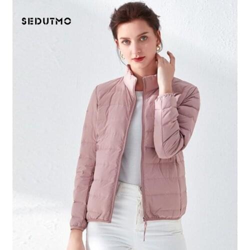 SEDUTMO Winter Plus Size 3XL Down Jacket Womens Ultra Light Slim Duck Down Coat Autumn Short Thin Puffer Jacket ED1037