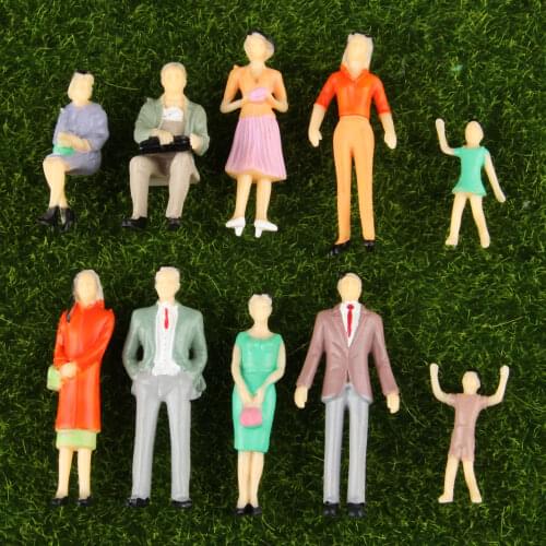 10pcs/lot 1:30 Scale Model Multicolor Miniature Figures Architectural Models Human Scale Model ABS Plastic Peoples 65MM