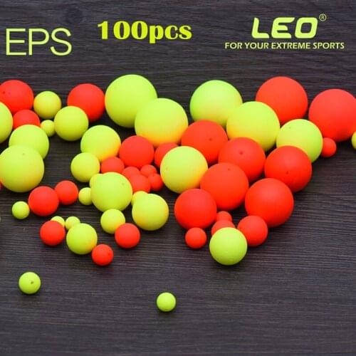 100PCS Foam Floats Ball Beads Beans Pompano Float Bottom Rig Rigging Material for Saltwater Freshwater Fishing Fake Bait