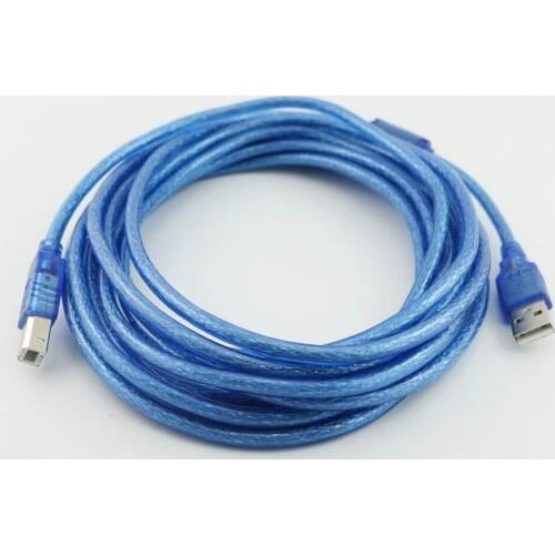 1x 5M/16FT USB 2.0 Type A Male to USB 2.0 B Male Plug Printer Scanner Male to Male Connector Cable Cord Blue