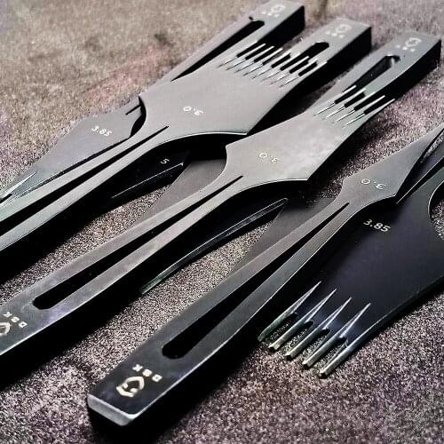 2.7 3.0 3.38 3.85mm Leather Punching claw Hollow Black stainless steel Hand polished French Style Leather Stitching Chisel